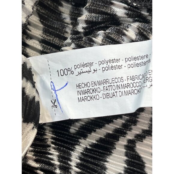 Zara Womens Zebra Print Ruched Ruffle Sleeve Top S Black & White Polyester NWT - Picture 8 of 9